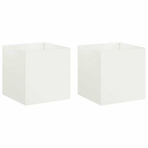 vidaXL Cache-pot de jardin 2 pc Blanc 25 x 25 x 25 cm