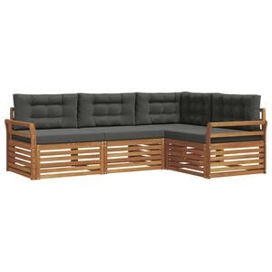 vidaXL Ensemble de canap&eacute;s d'ext&eacute;rieur 4 pcs Naturel et Anthracite