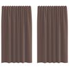 vidaXL Rideaux en voile avec passe-tringles 2 pcs marron