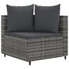 vidaXL Salon de jardin 4 pcs avec coussins gris résine tressée