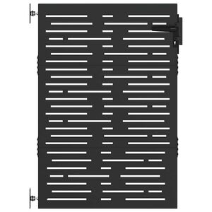 vidaXL Porte de Jardin 85 x 150 cm Noir Verrouillable