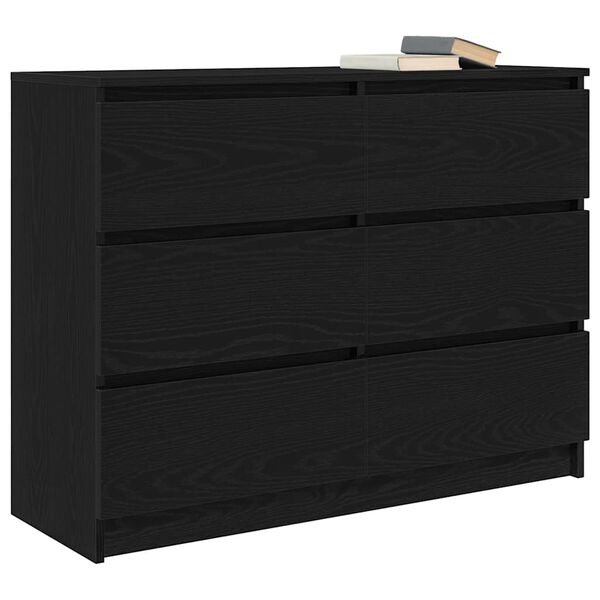 vidaXL Buffet chêne noir 100x35x76 cm bois d'ingénierie