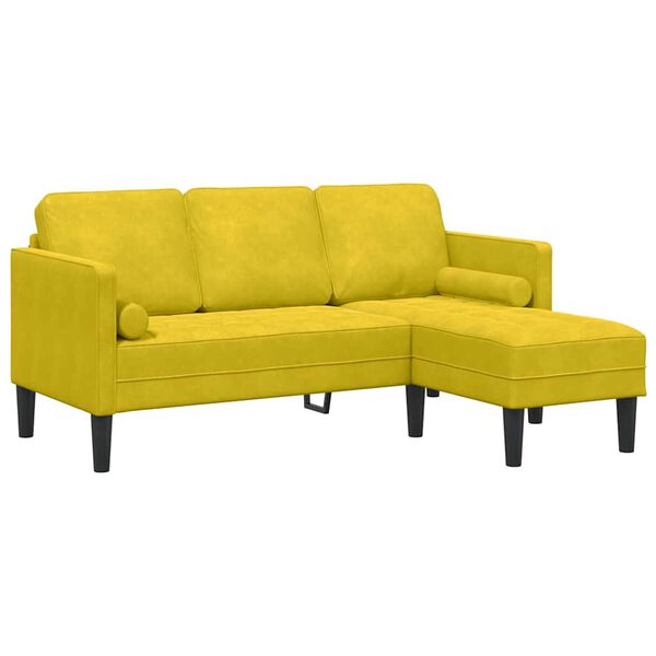 vidaXL Ensemble de Canap&eacute;s avec coussin Jaune Polyester