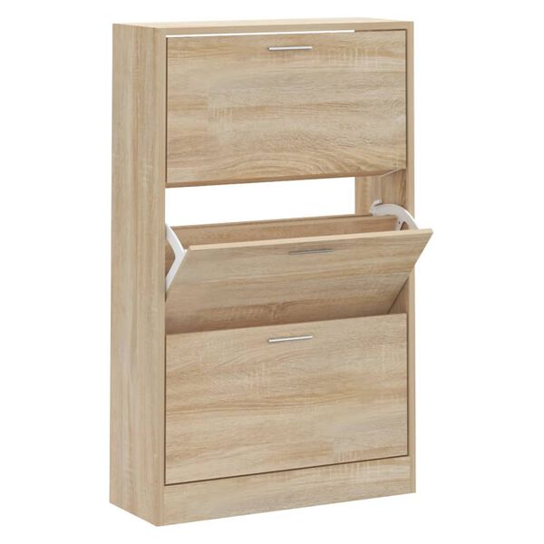 vidaXL Armoire &agrave; chaussures Ch&ecirc;ne sonoma 63x24x103cm Bois d'ing&eacute;nierie