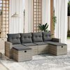 vidaXL Salon de jardin 6 pcs avec coussins gris clair r&eacute;sine tress&eacute;e
