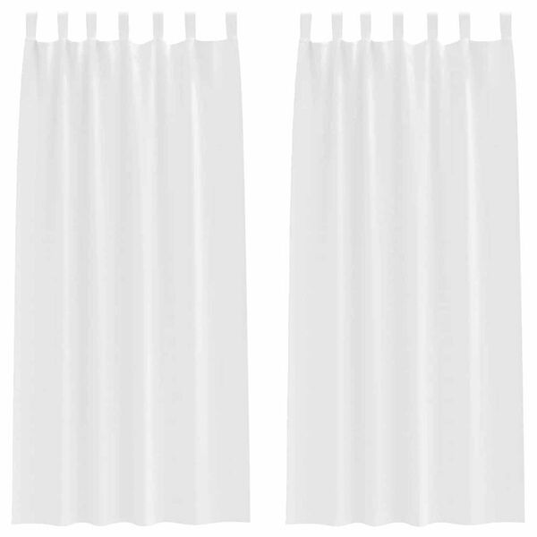 vidaXL Rideaux occultants avec anneaux 2 pcs Blanc pur 245 x 140 cm