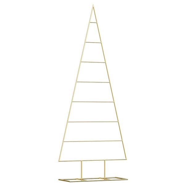 vidaXL Arbre de Noël en métal Doré 150 cm Acier peint par poudre