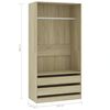 vidaXL Garde-robe Chêne sonoma 100x50x200 cm Bois d'ingénierie