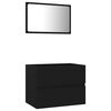 vidaXL Ensemble de meubles salle de bain 2 pcs noir bois d'ing&eacute;nierie
