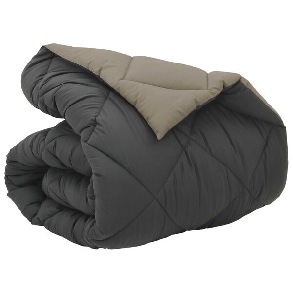 vidaXL Duvet d'hiver Gris clair et anthracite 200 x 155 cm Microfibre