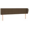 vidaXL T&ecirc;te de lit avec oreilles Marron fonc&eacute; 163x23x78/88 cm Tissu