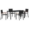 vidaXL Ensemble de salle &agrave; manger pour jardin 5 pc Noir