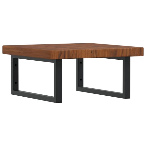 vidaXL &Eacute;tag&egrave;re de vasque murale acier et bois de ch&ecirc;ne massif