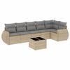 vidaXL Salon de jardin avec coussins 7 pcs beige r&eacute;sine tress&eacute;e