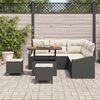 vidaXL Ensemble de canap&eacute; de jardin avec coussin 8 pcs Noir Poly rotin