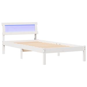 vidaXL Cadre de lit avec t&ecirc;te de lit Blanc 80 x 200 cm Pin massif