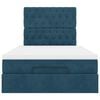 vidaXL Cadre de lit ottoman avec matelas bleu fonc&eacute; 120x200 cm velours