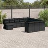 vidaXL Salon de jardin 12 pcs avec coussins noir r&eacute;sine tress&eacute;e