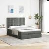 VidaXL Cadre de lit ottoman avec matelas gris fonc&eacute; 140x190 cm tissu