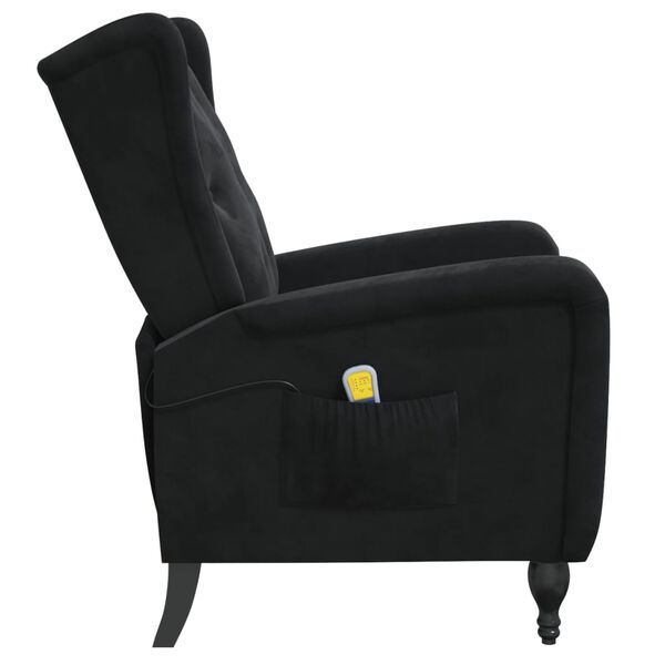 vidaXL Fauteuil de massage inclinable noir velours