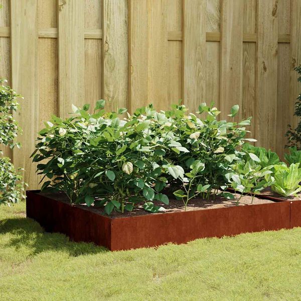 vidaXL Lit sur&eacute;lev&eacute; de jardin 100x100x33,5 cm acier corten