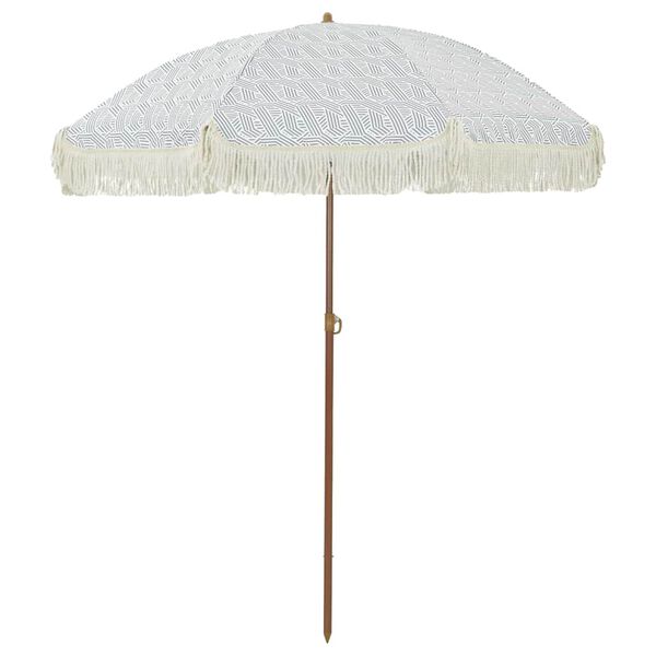 vidaXL Parasol Gris et blanc Ø 160 x 195 cm Acier