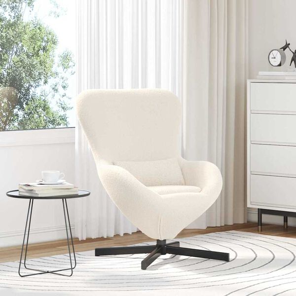 vidaXL Fauteuil &oelig;uf Cr&egrave;me 63 x 73 x 90 cm tissu