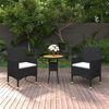 vidaXL Ensemble de bistro de jardin 3 pcs poly rotin et bois solide