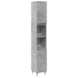 vidaXL Armoire de salle de bain gris b&eacute;ton 30x30x190 cm
