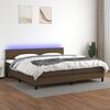 vidaXL Sommier &agrave; lattes de lit matelas et LED Marron fonc&eacute; 200x200 cm