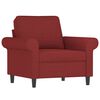 vidaXL Fauteuil avec repose-pied Rouge bordeaux 60 cm Tissu
