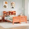 vidaXL Lit biblioth&egrave;que sans matelas cire marron 140x200 cm pin massif