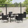 vidaXL Ensemble de salle &agrave; manger pour jardin 5 pcs Noir polyrotin