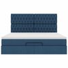 VidaXL Cadre de lit ottoman avec matelas bleu 180x200 cm tissu