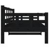 vidaXL Lit de jour sans matelas noir bois de pin massif 80x200 cm