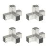 vidaXL Connecteurs de poteau 4 pcs Forme en X M&eacute;tal galvanis&eacute; 71x71 mm