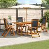 vidaXL Ensemble &agrave; Manger de jardin 7pcs bois d'acacia solide textil&egrave;ne