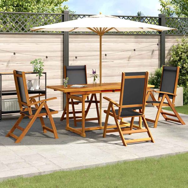 vidaXL Ensemble &agrave; Manger de jardin 7pcs bois d'acacia solide textil&egrave;ne