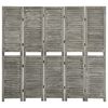 vidaXL Cloison de s&eacute;paration 5 panneaux Gris 179x166 cm Bois solide