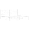 vidaXL Cadre de lit m&eacute;tal sans matelas et t&ecirc;te de lit blanc 200x200 cm
