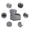 vidaXL Fauteuil inclinable &eacute;lectrique Gris clair Tissu