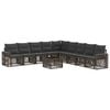 vidaXL Ensemble de canap&eacute; de jardin 10 pc Gris et Gris fonc&eacute; polyrotin