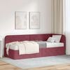 vidaXL Cadre de lit d'angle avec matelas Bordeaux 80 x 200 cm tissu