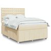 vidaXL Sommier &agrave; lattes de lit avec matelas Cr&egrave;me 140x190 cm Tissu