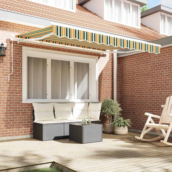 vidaXL Toile de rechange pour auvent Vert et jaune 3,5 x 2,5 m