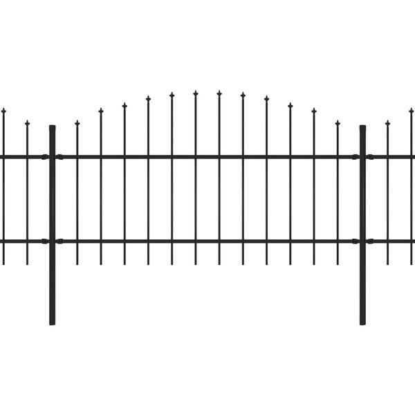 vidaXL Cl&ocirc;ture de jardin avec dessus en forme de lance en acier 1603,5 x 125 cm Noir