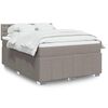 vidaXL Sommier &agrave; lattes de lit avec matelas Taupe 140x190 cm Tissu