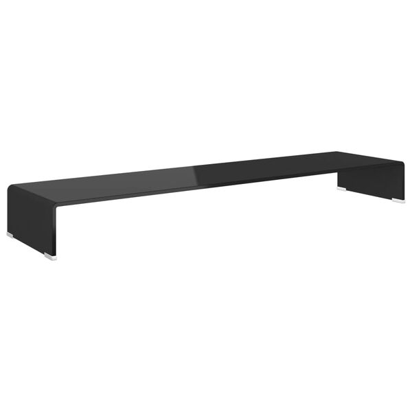 vidaXL Meuble TV/support pour moniteur 120x30x13 cm verre noir