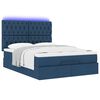 VidaXL Cadre de lit ottoman avec matelas bleu 140x200 cm tissu