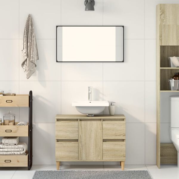 vidaXL Meuble d'&eacute;vier ch&ecirc;ne sonoma 80x33x60 cm bois d'ing&eacute;nierie